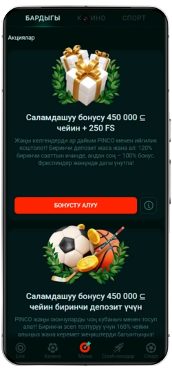 Pinco поддержка 24/7 в приложении