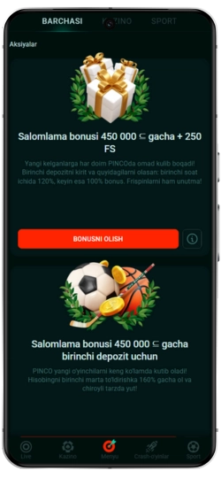 Pinco поддержка 24/7 в приложении