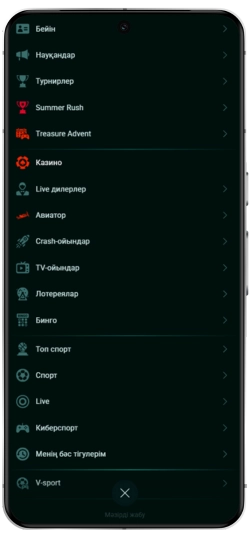 Pinco Android қолданбасының интерфейсі
