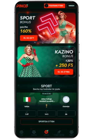 Pinco иловасида ро‘йхатдан ўтиш